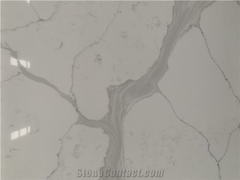 Fantastic Popular Calacatta White Quartz Stone Slab