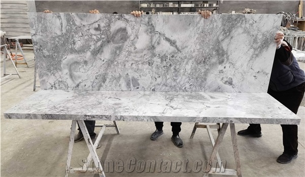 Super White Quartzite Kitchen Countertop