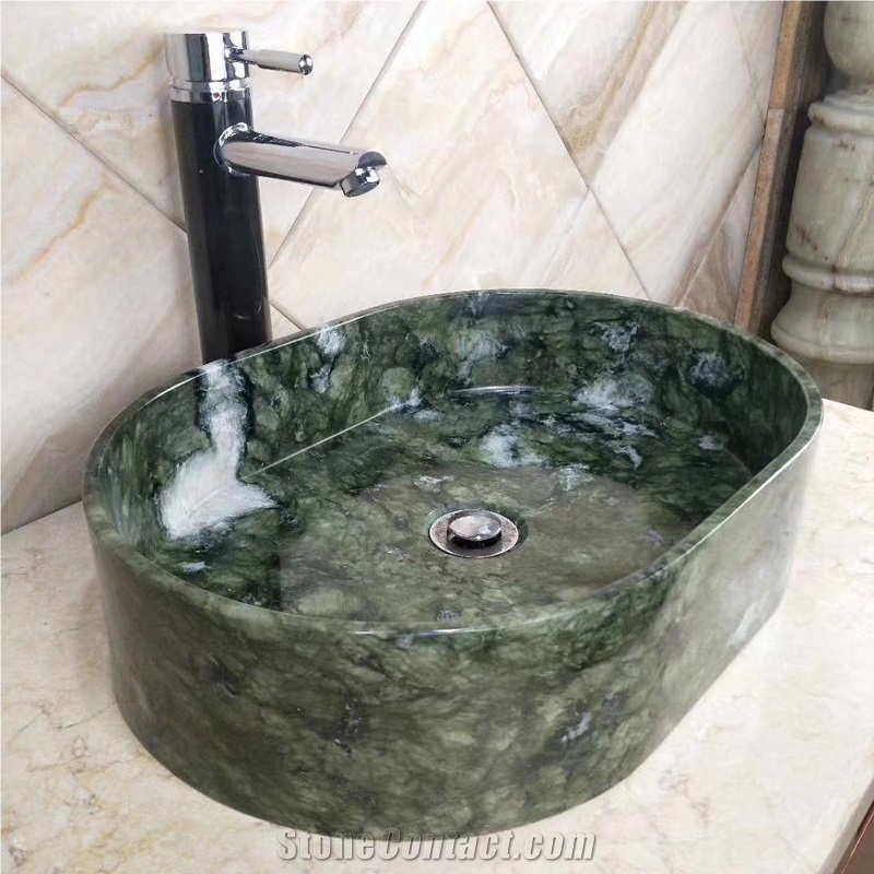 Dandong Green Granite Vessel Sink, China Green Washbasin