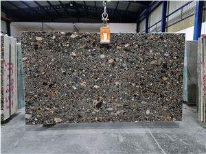 Terrazo Black Conglomerate Marble Slabs