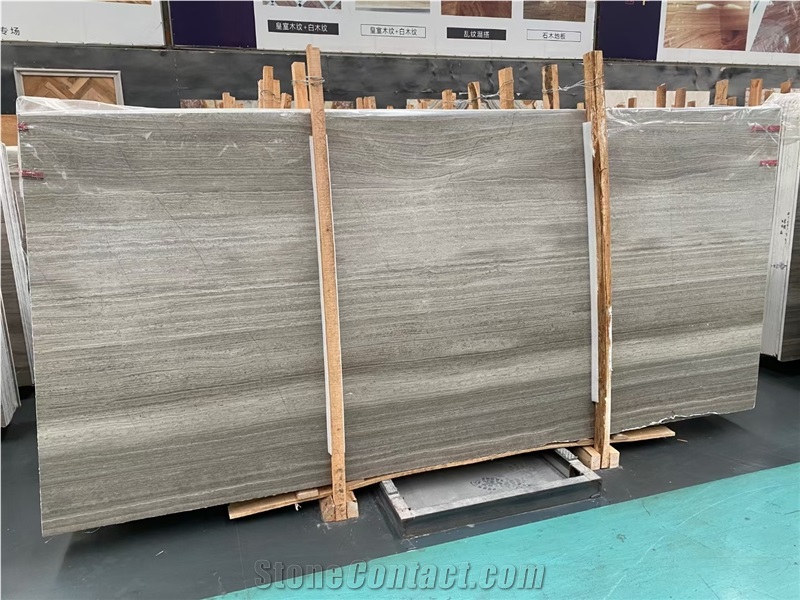 A Grade Timber Grey Vein Marble Slabs Wood Grey Marble Tiles