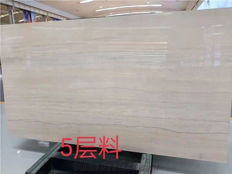 Ginkgo Wooden Marble China Serpeggiante Beige Marble Slabs