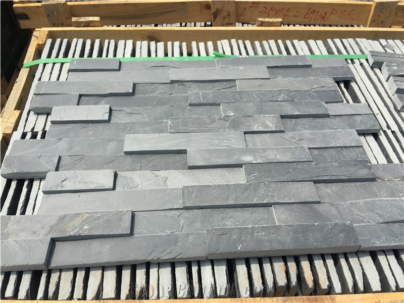 Black Slate 2 Wall Cladding Panels, Ledger Panel, Z Stone