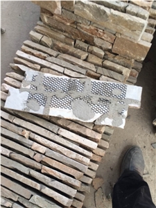 P014 Yellow Quartzite Glue On Net Veneer