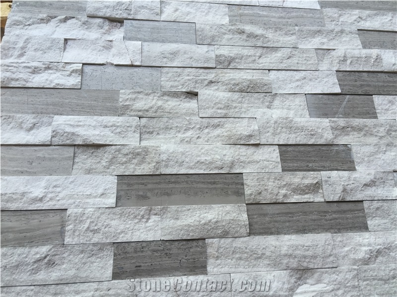 Wood Vein Marble Wall Cladding Panels, Ledger Panel