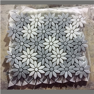 Backsplash Mosaic Carrara Marble Wall Tile Chrysanthemum