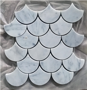 Backsplash Mosaic Carrara White Marble Wall Polished Tile