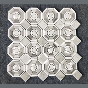 Natural Marble Mosaic Backsplash Water-Jet Tiles
