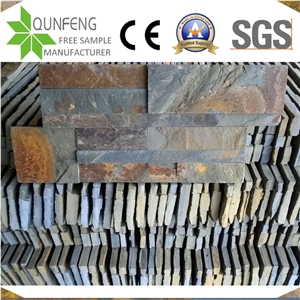 18X35CM China Natural Stacked Stone Rusty Slate Wall Panel