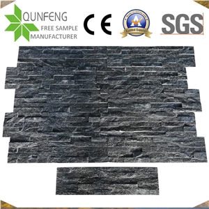 China Black Wall Panel Quartzite Split Face Culture Stone