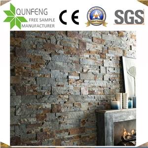 China Multicolor Split Face Culture Stone Slate Wall