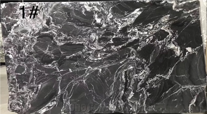 Splash-Ink Painting India Marble Abu Black Marble