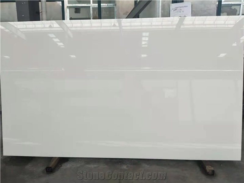 Nano Pure White Artificial Crystal Glass Stone Marble Slabs