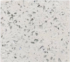 Ocean Foam Pure White Sparkle Quartz Engineered Stone Slab