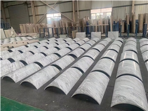 New Ariston Pure White Marble Circular Column Arc Building