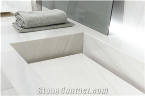 Decoration White Marble Stone Bathroom Countertop