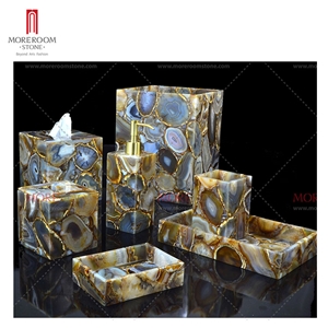 Grey Agate Gemstone Bathroom Sets