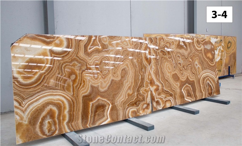 Honey Onyx Slabs, 2 Cm, Bookmatched