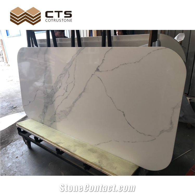 Artificial Modern Style Ovale Quartz Table Top