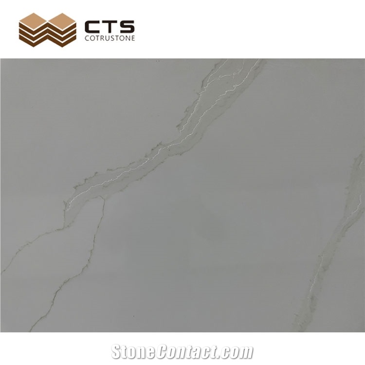 Calacatta Artificial Quartz Customize Size Marble Slabs