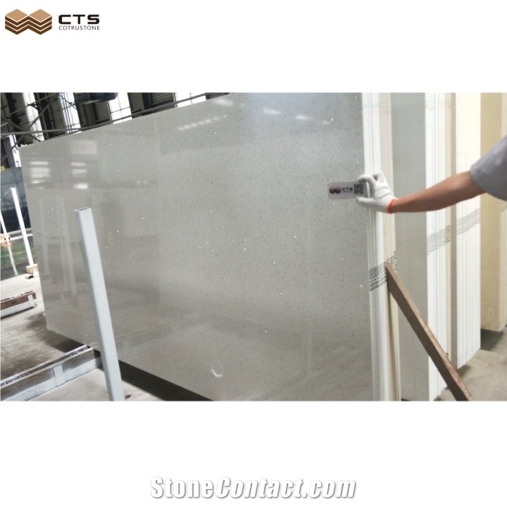 Sparkling Quartz Artificial Stone Slab Tile Floor Wall Decor