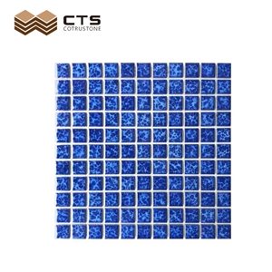 Swimming Pool Glass Mosaic Sheet Wholesale Blue New Design