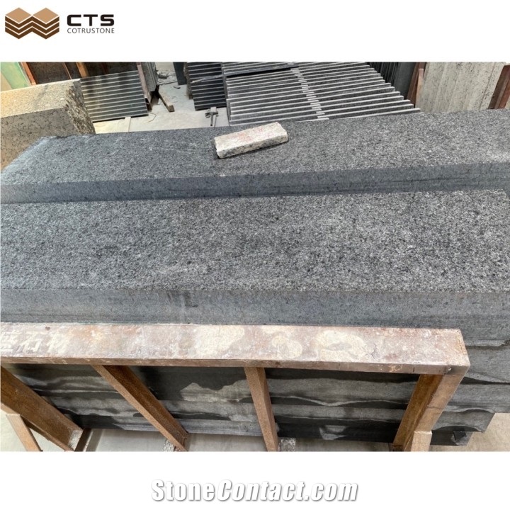 Angola Black Granite Slab Tiles Outdoor Flooring Wall Decor