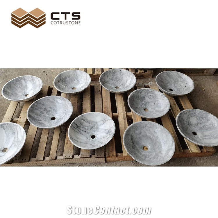 Bathroom White Wholesale Sink Round Oval Marble