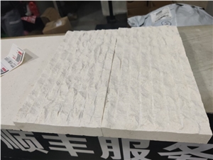 Big Slab Indoor Decoration Modern Style Fair White Limestone
