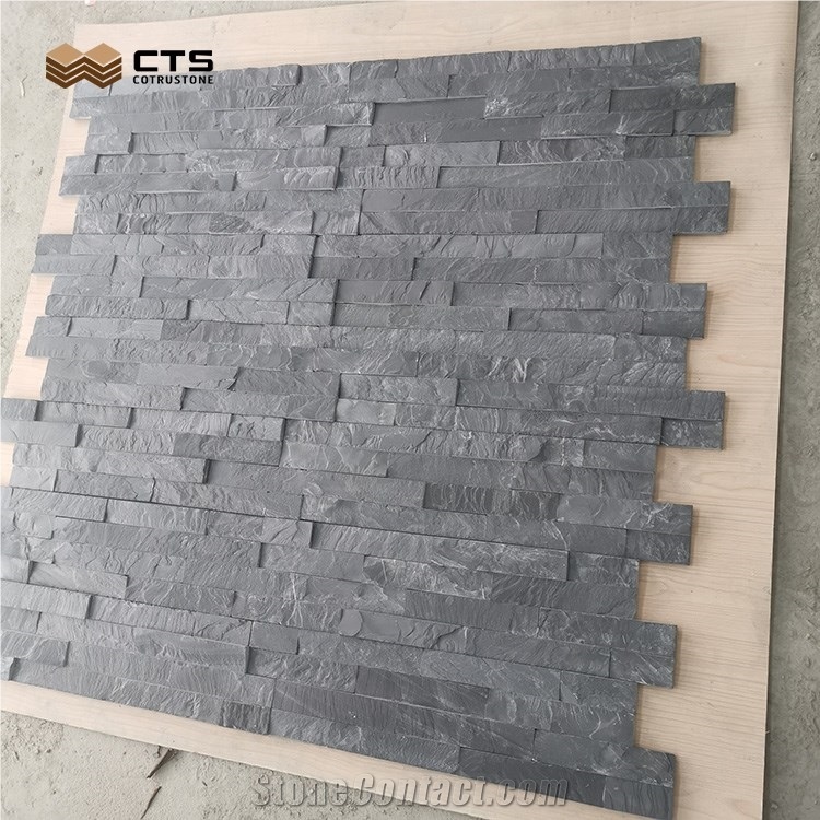 Black Slate Veneer Wall Cladding Panels