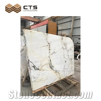 Calacatta Gold Marble Flooring Decoration Slab Tile In Stock