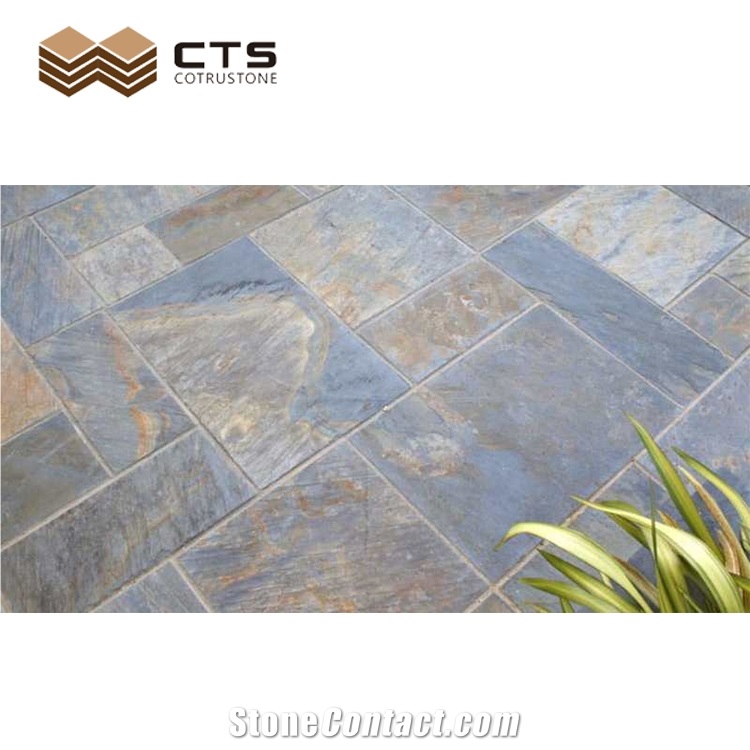 Custom Slate Tiles Flat Garden Yard Floor Decoration Color