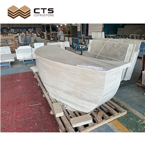 Economic Eurasian White Wood Marble Reception Counter