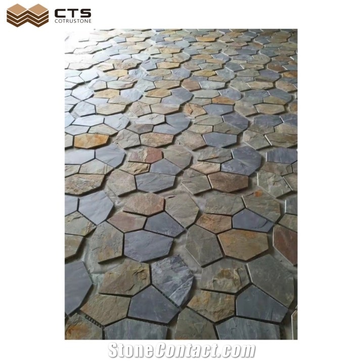Factory Direct Customized Flamed Outside Area Rusty Slate Flagstone Paver