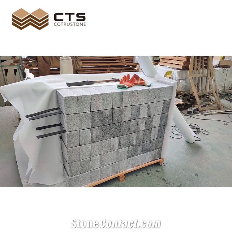 G603 China Product Granite Flamed Cube Outdoor Decor