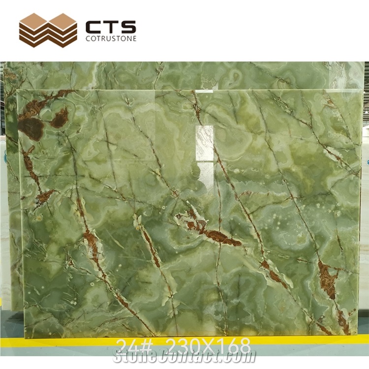 Graceful Exquisite Ancient Green Custom Size Onyx Slabs