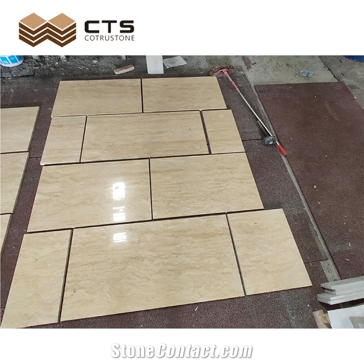 High Quality New Cream Travertine Floor Custom Design Tiles