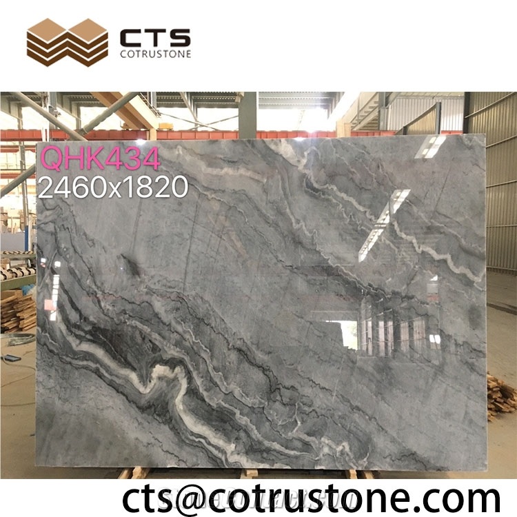 Hot Sale Grey Marble Glossiness Fancy Pure Cut To Size Tiles