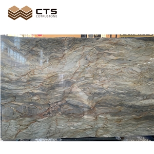 Hot Sale Luxury Style Golden Silk Road Quartzite Slabs