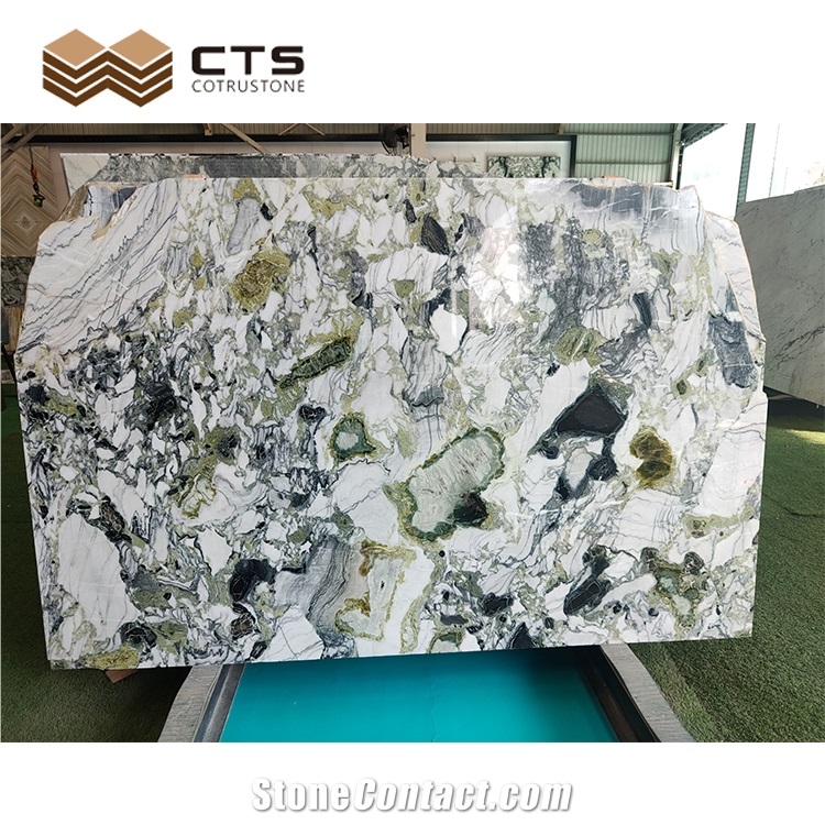 Ice Green White Beauty Lux Marble Natural Slab