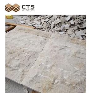 Light Yellow Split Surface Limestone Tiles