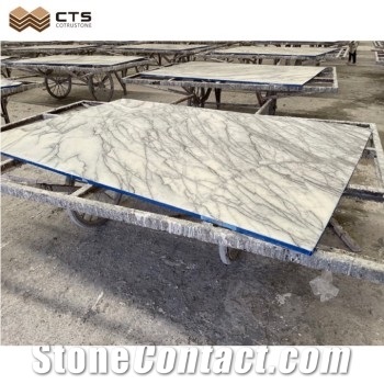 Lilac White Marble Natural Stone Slab Tile House Flooring