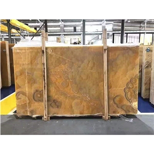 Luxury Onyx Slabs Dream Orange Fancy Wall Interior Design