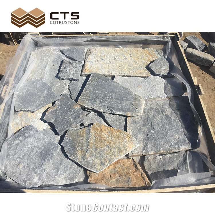 Natural Splits Surface Grey Culture Stone Irregular Size