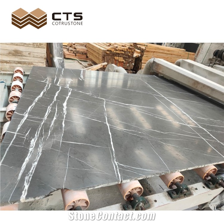 Pietra Grey Marble Natural Stone Slab Tile Interior Flooring