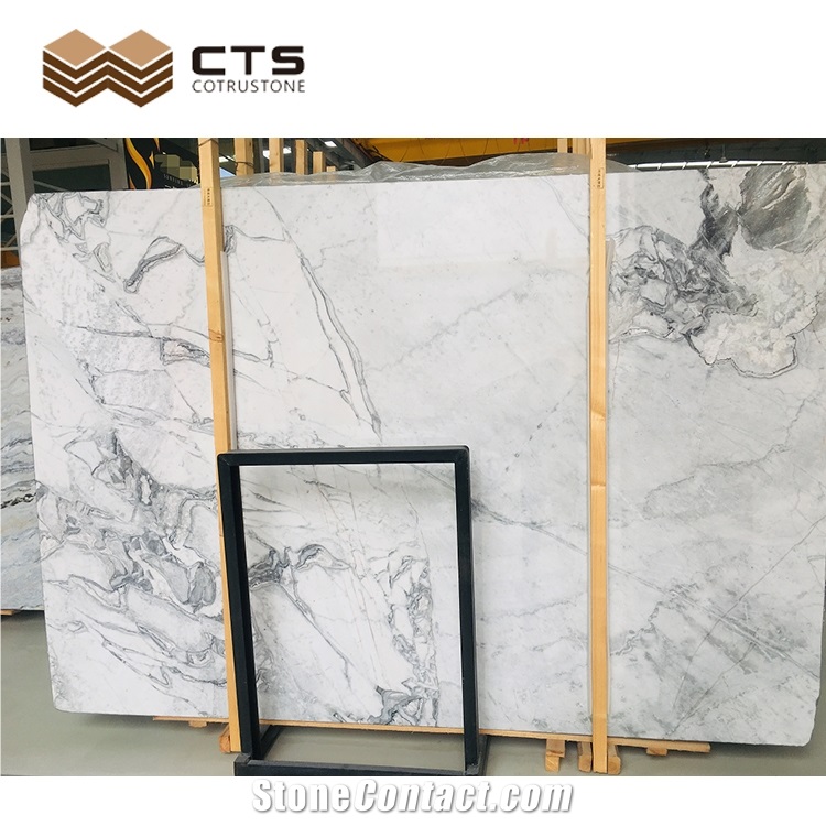 Polished Royal Golden White Style Natural Marble Slabs