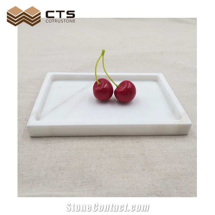 Rectangle White Marble Tray Kitchen Accessories