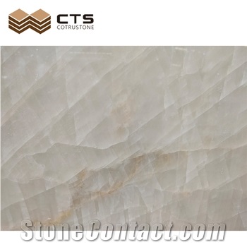 Simple Styles Opal Pure White Marble Slab Tile Customized