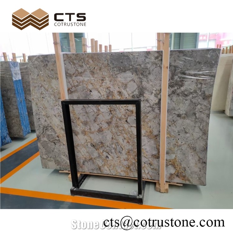 Slabs Factory Selling Golden Tundra Spider Marble