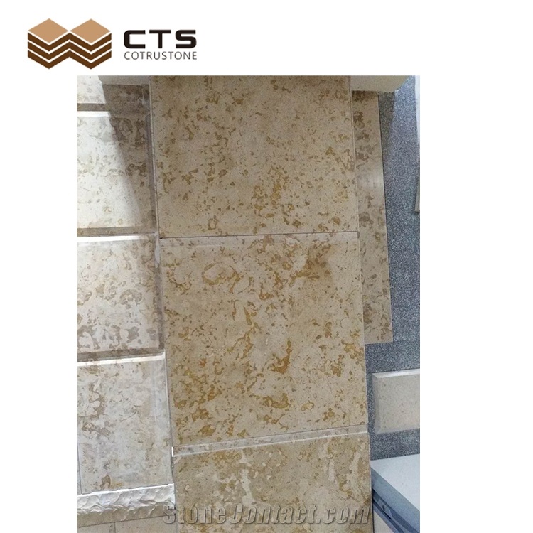 Wall Cladding Beige Limestone Customized Shell Slabs Tiles